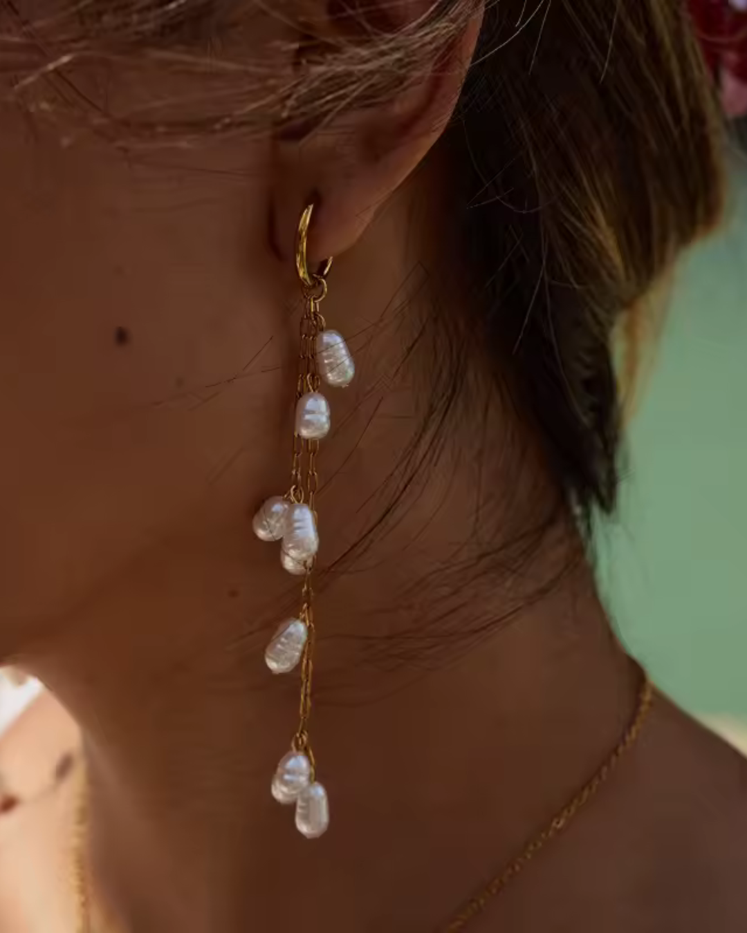 ORECCHINI LUNGHI CON PERLE