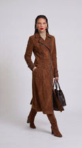 Cappotto Gisella lungo in microfibra effetto camoscio